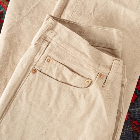 image coin pocket flâneurs jeans selvedge blanc DENIME Lot 224-66M 66 Model Natural Mother Cotton
