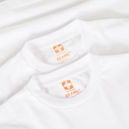 image flâneurs  col teeshirt basic BEAMS PLUS 2 Pack Pocket Tee White