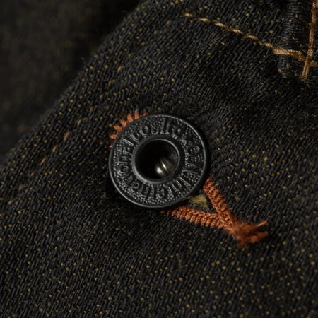 03100-BKOL 12.5oz Coverall Black X Olive Selvedge Denim
