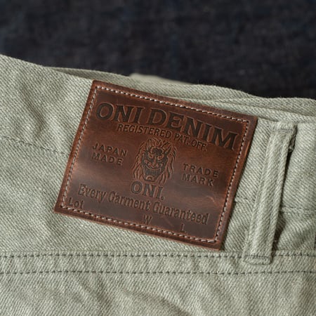 image flâneurs patch en cuir veste Oni Denim 246-MOKU 11oz Neat Straight Mixed Gray Selvedge Denim-9
