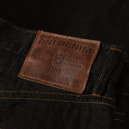 246-BKOL 12.5oz Neat Straight Black X Olive Selvedge Denim
