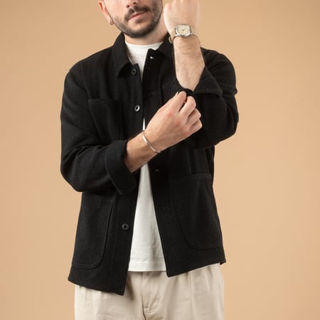 image flâneurs porté veste JAPAN BLUE JEANS Sashiko Black Coverall Jacket-3