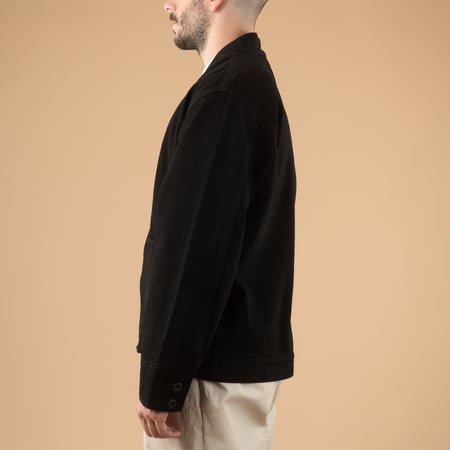 image flâneurs porté veste japan blue jeans Denim Haori Rinsed black-2