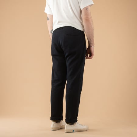 image flâneurs porté de dos veste japan blue 11oz Indigo Sashiko Easy Tapered Pants-3