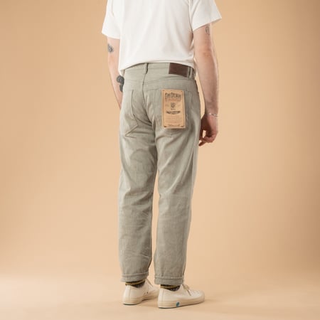 image de dos flâneurs jeans gris Oni 246-MOKU 11oz Neat Straight Mixed Gray Selvedge Denim (1)