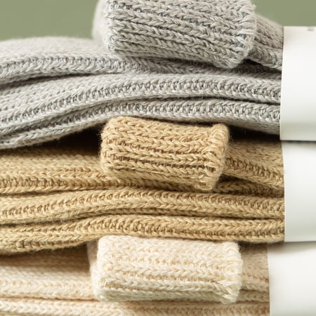 image flâneurs chaussettes ROTOTO WashiRecycled Cotton Rib Crew Socks Beige-detail