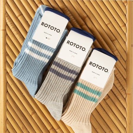 image flâneurs chaussettes Rototo HempOrganic Cotton Stripe Socks all