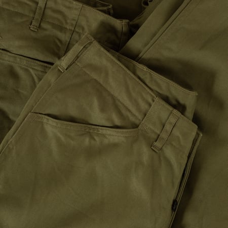 image détail poche avant flâneurs pantalon SURE MFG 40's USN Trousers Vat Dye Olive