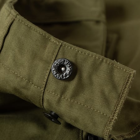 image détail bouton flâneurs pantalon SURE MFG 40's USN Trousers Vat Dye Olive-5