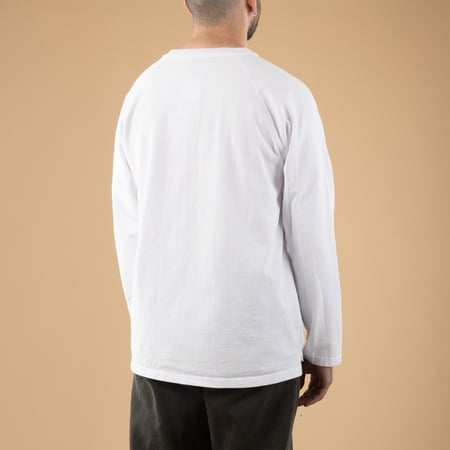 Image-Flâneurs_GOOD ON / L/S Heavy Raglan Pocket Tee White_de-dos