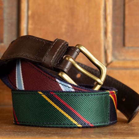 Vignettes flâneurs ceinture tissu BEAMS PLUS  Leather Tab Ribbon Belt panel detail