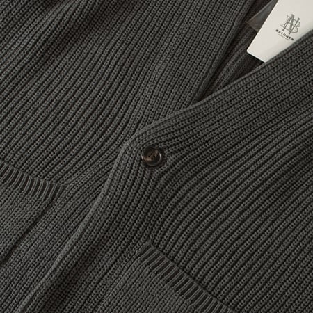 images détails bouton flâneurs  BATONER  Signature Waso Cardigan Dark Gray (2)