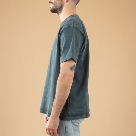 Image-Flaneurs_GOOD ON / S/S Heavy Crew Tee P-Slate-de-profil