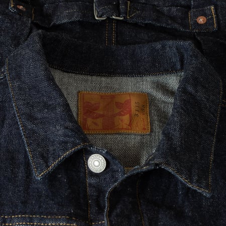 image flâneurs image flâneurs détail col OMOTO DENIM 3220 12oz Type II Cube Sashiko Denim Jacket (7)