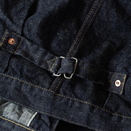 image flâneurs image flâneurs détail backcinch OMOTO DENIM 3220 12oz Type II Cube Sashiko Denim Jacket (6)