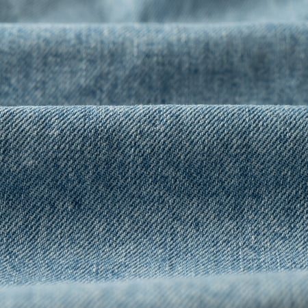 image flâneurs porté Denim Haori Fade Wash Indigo_détail-matière