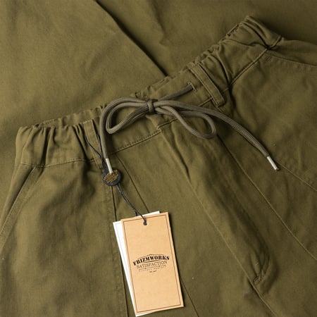 Olive Twill Cargo Balloon Pants