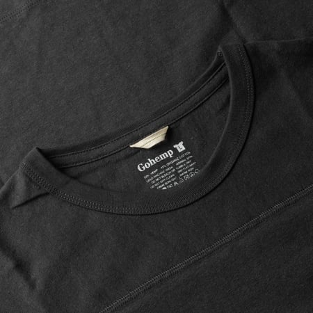 Image-Flâneurs_GOHEMP / Basic Football Tee Gunmetal Gray_détail-col