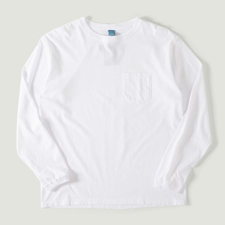 L/S Pocket Crew Tee White
