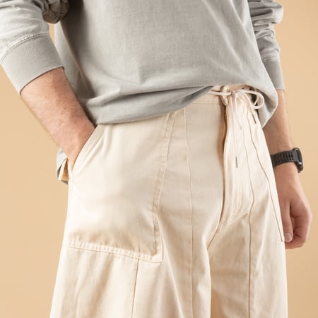 Twill Cargo Balloon Pants Ivory