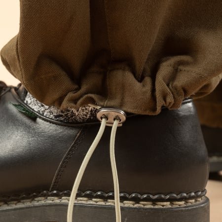 Olive Twill Cargo Balloon Pants