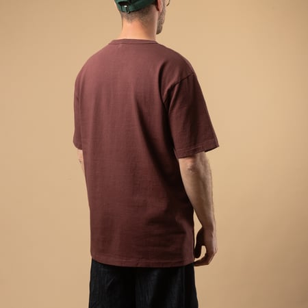 Image-Flâneurs_DUBBLE WORKS / Heavyweight Short Sleeve Tee Bordeaux_de-dos
