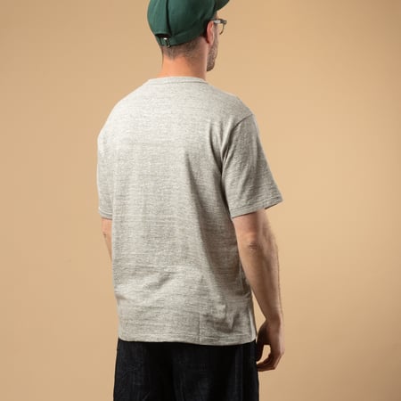 Image-Flâneurs_WAREHOUSE & CO. / Lot 4601 Henley Neck T-Shirt Heather Grey_de-dos