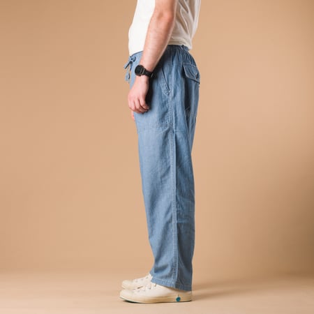 Image-Flâneurs_GOHEMP / Ginger Baker Pants Blue_de-profil