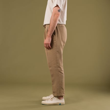 INFORMALE x FLÂNEURS / T005 Linen Drawstring Trouser Mushroom
