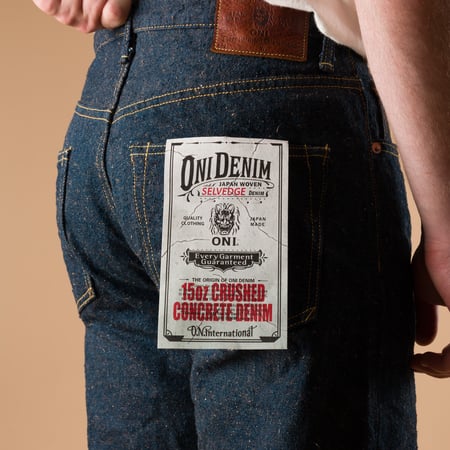 Image-Flâneurs_ONI DENIM / 200CCD-MOCA 15oz Wide Straight "Moca" Crushed Concrete Denim_détail-dos