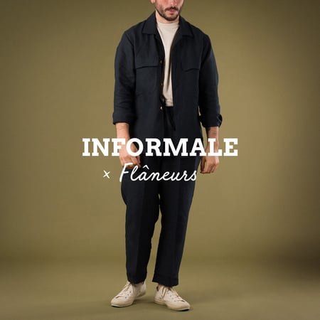 INFORMALE x FLÂNEURS / WS50 Linen Work Shirt Navy