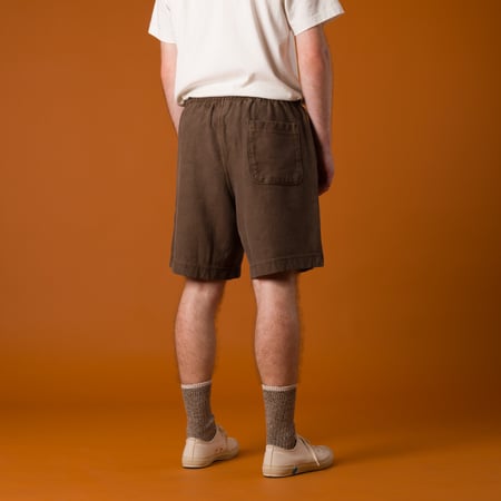 image flâneurs veste XX DEVELOPMENT Super Tuck Shorts Long Bison Brown_de-dos