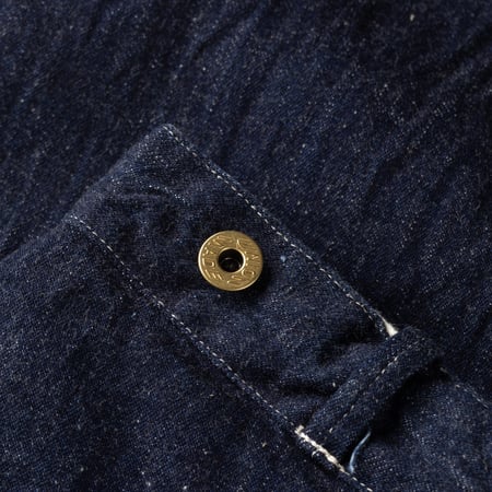 Image-Flâneurs-WAREHOUSE & CO. / Lot.1234 1920’S Free Land Waist Overall Denim Trousers Indigo_Detail-1