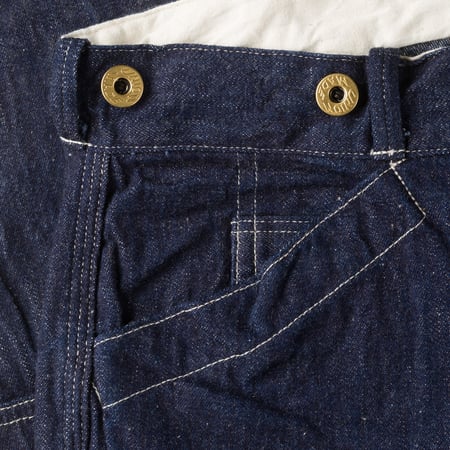 Image-Flâneurs-WAREHOUSE & CO. / Lot.1234 1920’S Free Land Waist Overall Denim Trousers Indigo_Detail-3