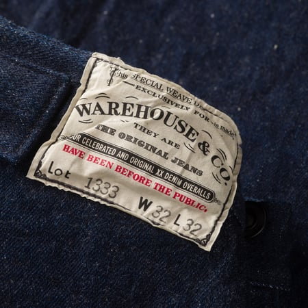 Image-Flâneurs_	WAREHOUSE & CO. / Lot.1333 1915'S Waist Overall Denim Trousers Indigo_détail-2