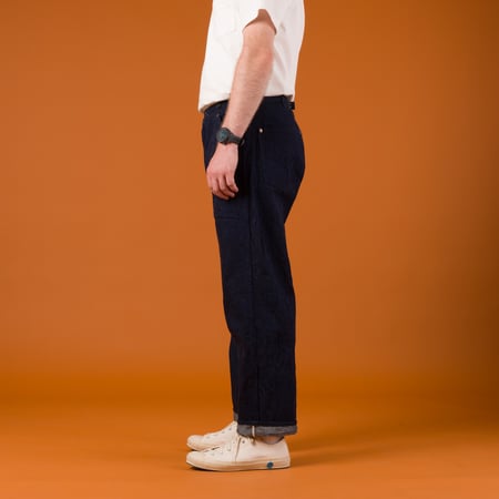 Image-Flâneurs_	WAREHOUSE & CO. / Lot.1333 1915'S Waist Overall Denim Trousers Indigo_profile