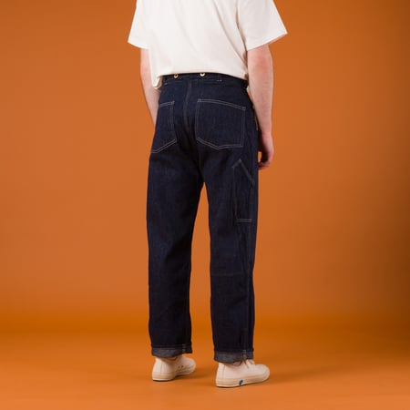 Image-Flâneurs-WAREHOUSE & CO. / Lot.1234 1920’S Free Land Waist Overall Denim Trousers Indigo_back