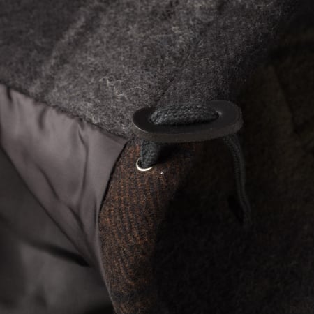 Image-Flâneurs_UNIVERSAL WORKS / Berlin Wool Check Wayfarer Jacket Black/Brown_detail-2
