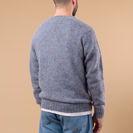 Harley Of Scotland X Flâneurs Shaggy Crew Neck Sweater Stonewash