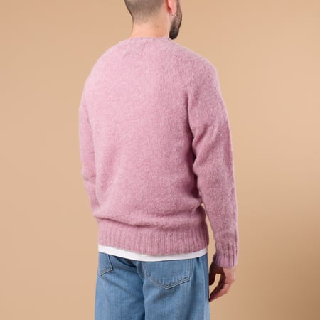 Harley Of Scotland X Flâneurs Shaggy Crew Neck Sweater Pink Lavender