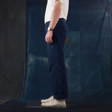 collaboration ONI x Flâneurs biowash 200 wide straight de côté