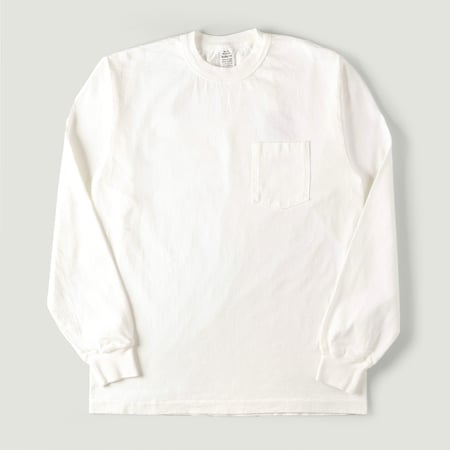 "SURE MFG" 7.5oz Pocket Long Sleeve Tee Off White