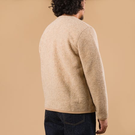 Wool Fleece Cardigan Fawn