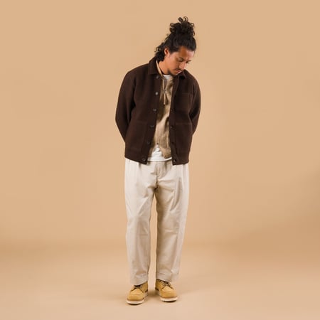 Wool Fleece Zip Waistcoat Fawn
