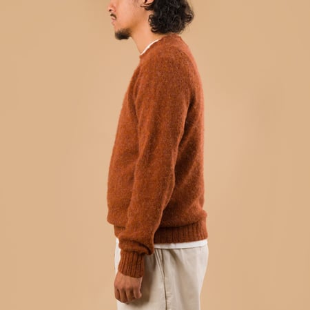Harley Of Scotland X Flâneurs Shaggy Crew Neck Sweater Terracotta