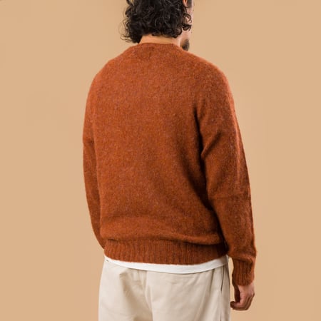 Harley Of Scotland X Flâneurs Shaggy Crew Neck Sweater Terracotta