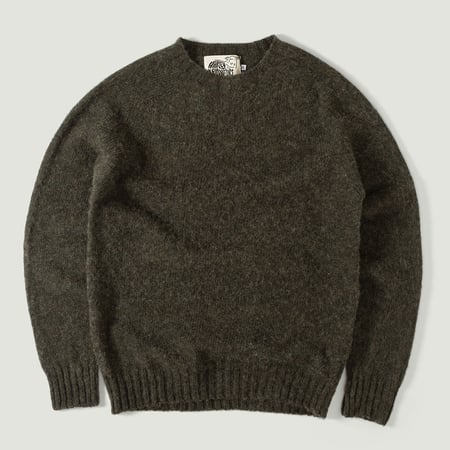 Harley Of Scotland X Flâneurs Shaggy Crew Neck Sweater Bog