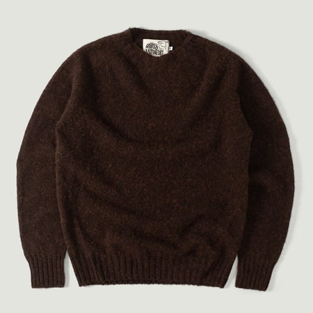 Harley Of Scotland X Flâneurs Shaggy Crew Neck Sweater Mocha