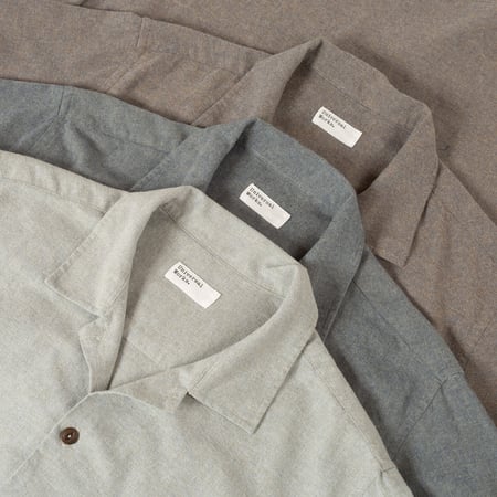 Brushed Flannel Work Shirt Grey