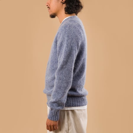 Harley Of Scotland X Flâneurs Shaggy Crew Neck Sweater Stonewash